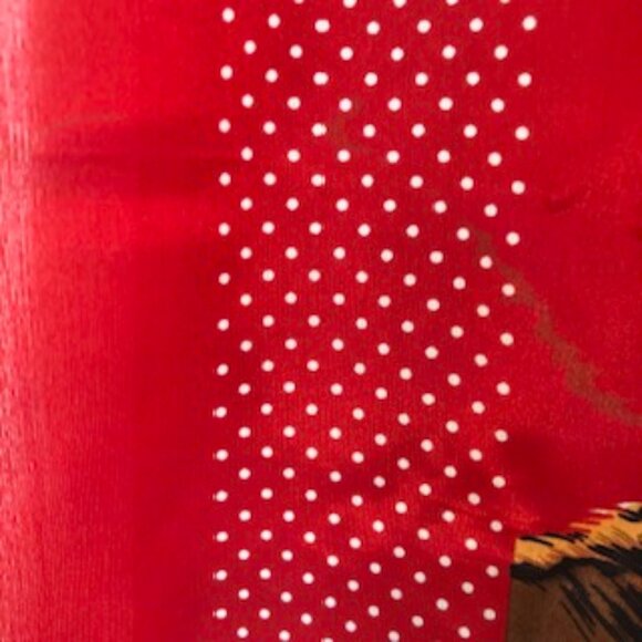 3/$15 Large Red Scarf Wrap Shawl Tiger Tropical Floral Polka Dot Edge - Picture 8 of 8